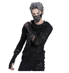 Top à Capuche 'Gothic Damage' Noir