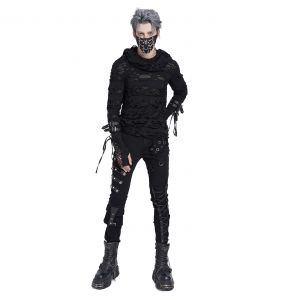 Top à Capuche 'Gothic Damage' Noir