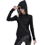 Black Assymetrical 'Cyber Game' Hoddie Top