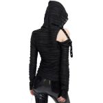 Black Assymetrical 'Cyber Game' Hoddie Top