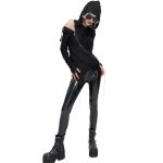Black Assymetrical 'Cyber Game' Hoddie Top