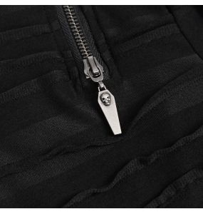 Black Assymetrical 'Cyber Game' Hoddie Top