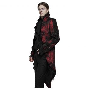 Veste Queue de Pie 'Edward' Rouge et Noire
