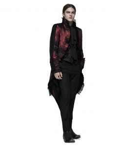 Veste Queue de Pie 'Edward' Rouge et Noire