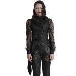 Gilet Assymétrique pour Femmes 'Vittamar' en Jacquard Noir