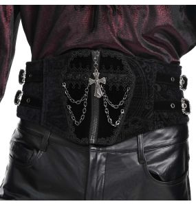 Ceinture Corset Gothique 'Elianor' Noire pour Hommes