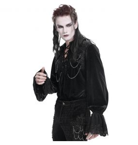 Black Velvet 'Dorian' Victorian Shirt