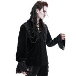 Chemise Victorienne 'Dorian' en Velours Noir