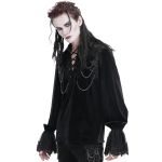 Chemise Victorienne 'Dorian' en Velours Noir