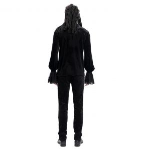Chemise Victorienne 'Dorian' en Velours Noir