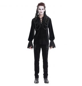 Black Velvet 'Dorian' Victorian Shirt