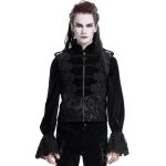 Gilet Gothique Victorien 'Dorian' en Velours Noir