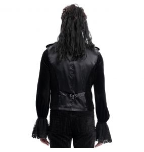 Black Velvet 'Dorian' Victorian Gothic Waistcoat