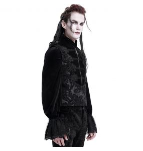 Gilet Gothique Victorien 'Dorian' en Velours Noir