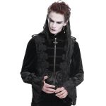 Gilet Gothique Victorien 'Dorian' en Velours Noir