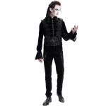 Gilet Gothique Victorien 'Dorian' en Velours Noir