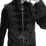 Gilet Gothique Victorien 'Dorian' en Velours Noir