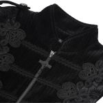 Gilet Gothique Victorien 'Dorian' en Velours Noir