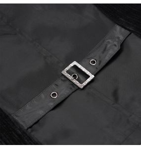 Gilet Gothique Victorien 'Dorian' en Velours Noir