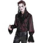 Dark Red Velvet 'Dorian' Victorian Shirt