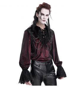 Dark Red Velvet 'Dorian' Victorian Shirt