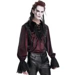 Dark Red Velvet 'Dorian' Victorian Shirt