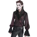 Chemise Victorienne 'Dorian' en Velours Bordeaux