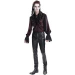 Chemise Victorienne 'Dorian' en Velours Bordeaux