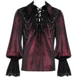 Chemise Victorienne 'Dorian' en Velours Bordeaux