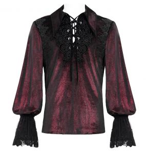 Dark Red Velvet 'Dorian' Victorian Shirt