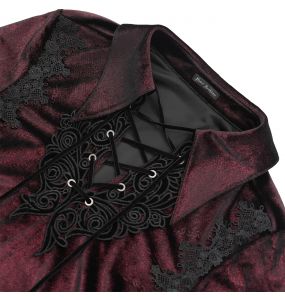 Dark Red Velvet 'Dorian' Victorian Shirt