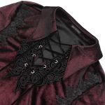 Chemise Victorienne 'Dorian' en Velours Bordeaux