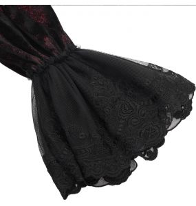 Dark Red Velvet 'Dorian' Victorian Shirt