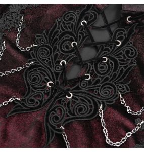 Dark Red Velvet 'Dorian' Victorian Shirt