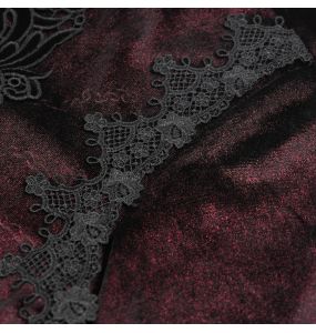 Chemise Victorienne 'Dorian' en Velours Bordeaux