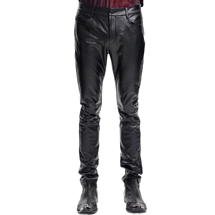 Black Faux Leather 'Fabian' Pants