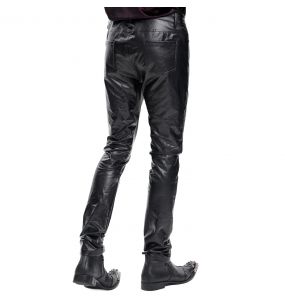 Pantalon 'Fabian' en Simili Cuir Noir