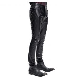 Pantalon 'Fabian' en Simili Cuir Noir