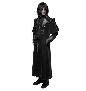 Black 'Jael' Long Cloak Coat