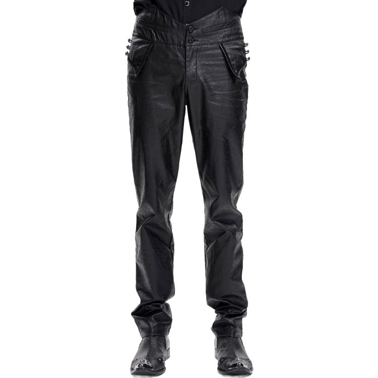 Pantalon 'The Impaler' en Simili Cuir Noir