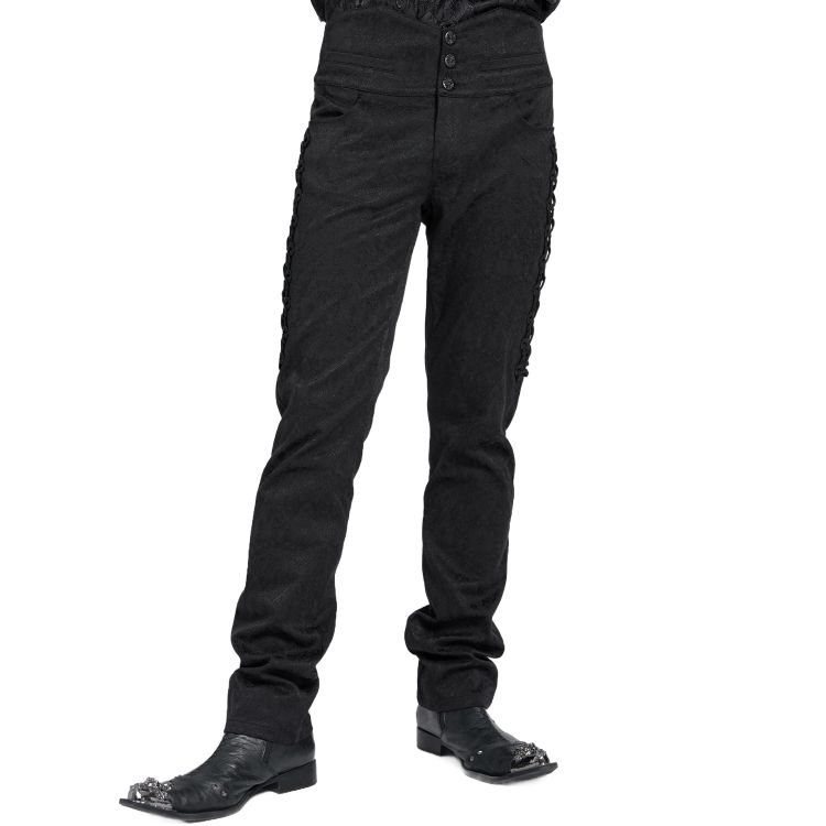 Black Jacquard 'Payne' Pants