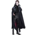 Longue Cape 'The Impaler' Noire Bleutée
