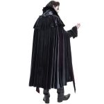 Longue Cape 'The Impaler' Noire Bleutée
