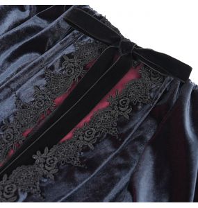 Longue Cape 'The Impaler' Noire Bleutée