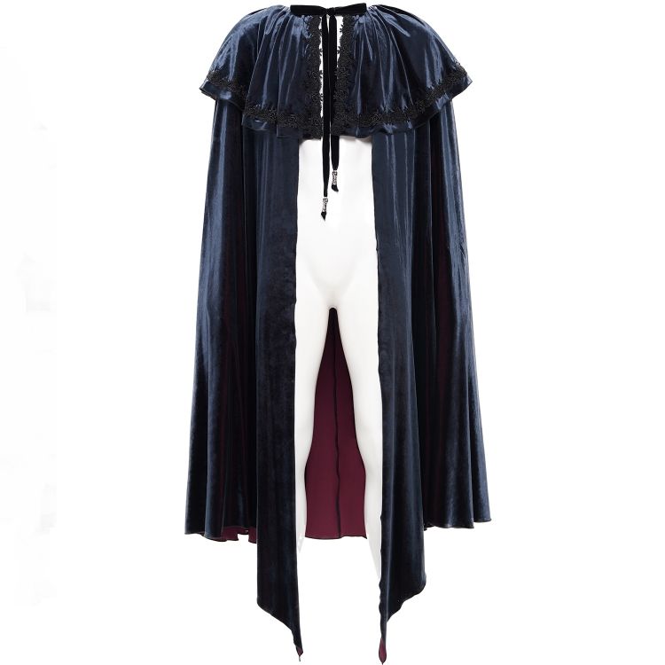Black and Blue 'The Impaler' Long Cape
