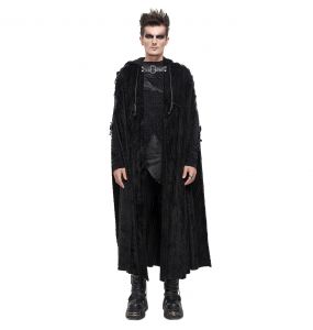Black 'Distressed' Long Cloak