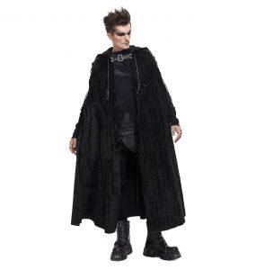 Black 'Distressed' Long Cloak