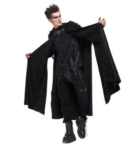 Black 'Distressed' Long Cloak