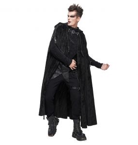 Black 'Distressed' Long Cloak