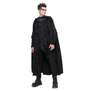 Longue Cape 'Distressed' Noire